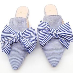 J.Crew Blue and White Striped Loafers (Size 7)